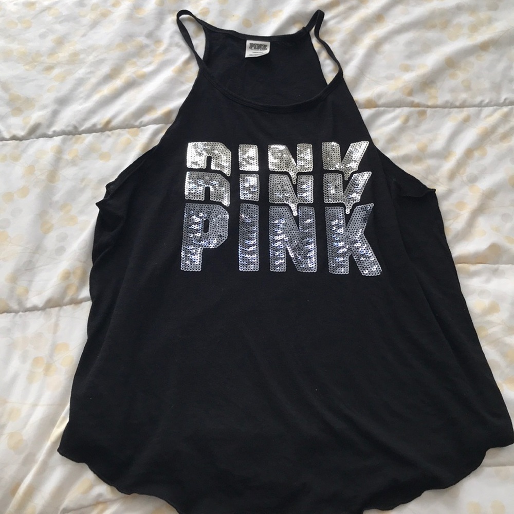Pink Black tank top
